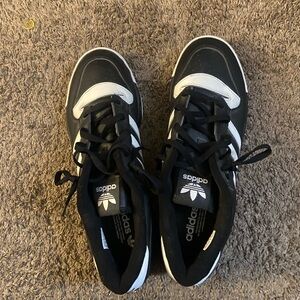 Adidas Men's Black and White Sneakers